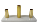 Ver imagem 1 de CASTICAL EM METAL PARA 3 VELAS DOURADO COM BASE EM MARMORE:Dourado e marmore