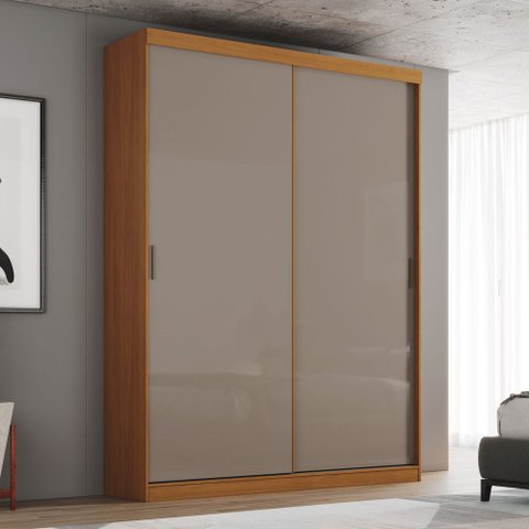 Guarda Roupa Solteiro 2 Portas Correr Flex 2 Gavetas Internas Lucca Henn