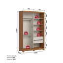 Ver imagem 3 de Guarda Roupa Solteiro 2 Portas Correr Flex 2 Gavetas Internas Lucca Henn