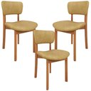 Ver imagem 1 de Kit 03 Cadeiras para Sala de Jantar Cozinha Living Estofada Dara L02 Couríssimo Fendi - Lyam Decor
