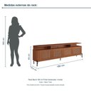 Ver imagem 3 de Rack Bend 180 cm Porta Sextavada Incolar Cedro com Pé Preto