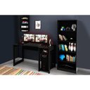 Ver imagem 1 de Mesa Computador Quarto Gamer ( de Computador + Estante) 2 Peças Preto - Tecno Mobili