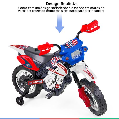 Moto Eletrica Infantil Motinha Criança 6v Com Luz E Som