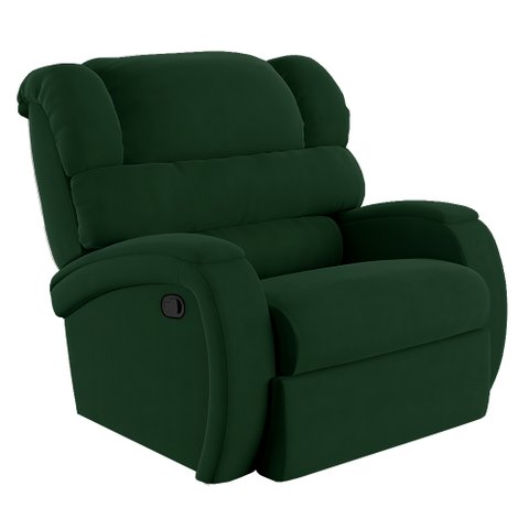 Poltrona do Papai Reclinável Napoli Manual Gatilho Veludo Verde Fh1 - D'Rossi