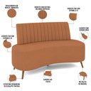 Ver imagem 7 de Sofá Chaise Living 2 Lugares 160cm para Sala Cayman K01 Bouclê Terracota - Lyam Decor