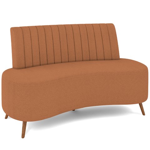 Sofá Chaise Living 2 Lugares 160cm para Sala Cayman K01 Bouclê Terracota - Lyam Decor