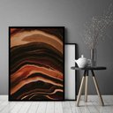 Ver imagem 2 de Quadro Decorativo Abstrato Marrom - 70x50cm:moldura Preta
