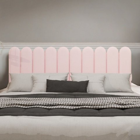 Cabeceira Nuvem King Size Facil Instalação 10 Placas 45x20cm:rosa Bebe