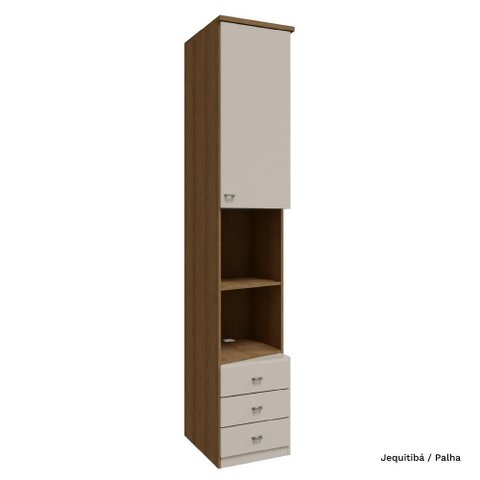 Modulado Lateral 01 Porta com 245cm de Altura 03 Gaveta Setiba - Jequitibá/palha
