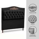 Ver imagem 3 de Cabeceira Estofada Cama Box Casal King Size Belize 195cm Veludo Chumbo - Abmaza