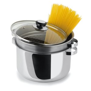 Panela Espagueteira em Inox com Escorredor Forma - 6,8 Litros - 3 Peças