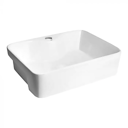 Cuba de Banheiro Louça Semi Encaixe Retangular 48cm Sicília Branca - 1