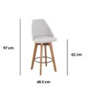 Ver imagem 2 de Banqueta Maya Gourmet Giratória -tamanho Médio 62 Cm do Chão até o Assento-tecido Linho Gat Magazine