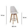 Banqueta Maya Gourmet Giratória -tamanho Médio 62 Cm do Chão até o Assento-tecido Linho Gat Magazine - 2