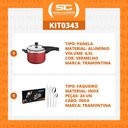 Ver imagem 2 de KIT - Panela de Pressão 4,5L Vancouver Vermelha + 1 Faqueiro Inox 24pç - Tramontina