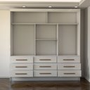 Ver imagem 5 de Guarda-roupa Casal Taylor Plus 3 Portas 9 Gavetas com Espelho Branco - Panorama Móveis
