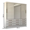 Ver imagem 4 de Guarda-roupa Casal Taylor Plus 3 Portas 9 Gavetas com Espelho Branco - Panorama Móveis