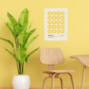 Ver imagem 1 de Quadro Bauhaus Amarelo - Flores 33x24cm:moldura Branca