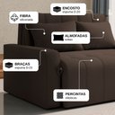 Ver mais imagens de Sofá Cama para Sala de Estar Amora New Suede - Marrom