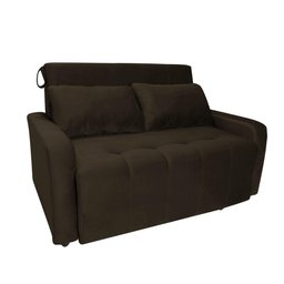 Sofá Cama para Sala de Estar Amora New Suede - Marrom - 2