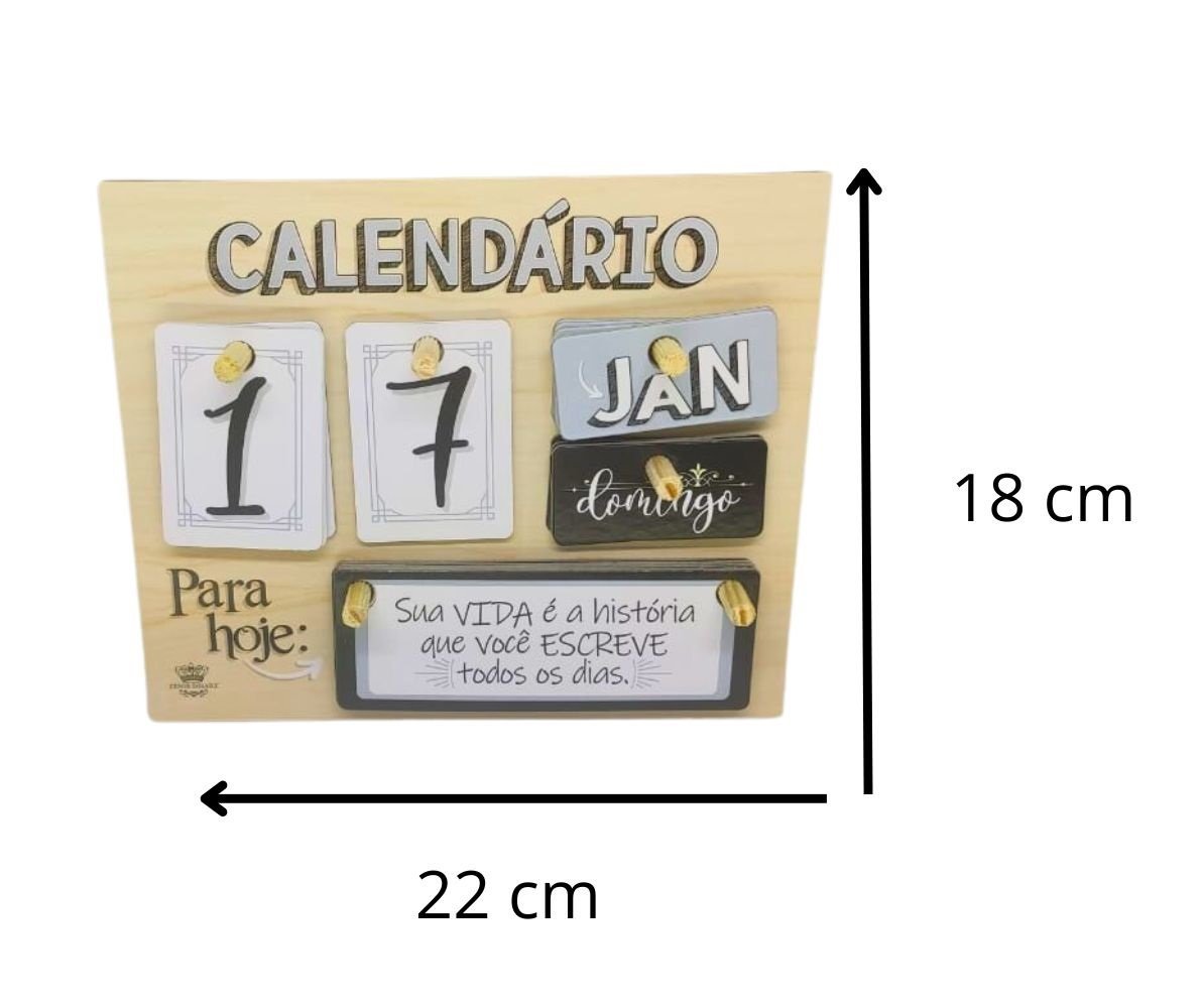 Calendário de Mesa Permanente Mdf Decorativo Plaquinhas Zenir&dizar Calendario Decorativo, Calendári - 4