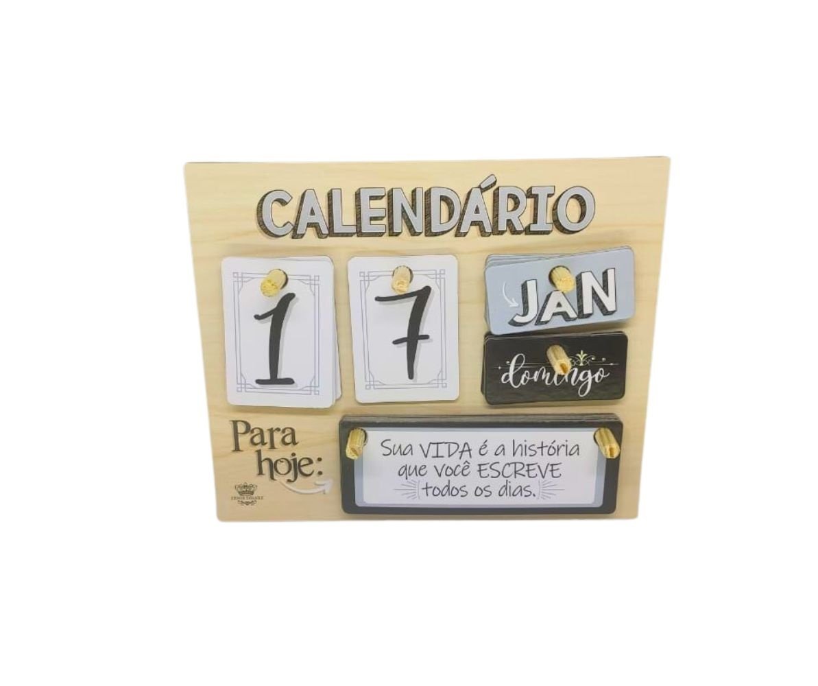 Calendário de Mesa Permanente Mdf Decorativo Plaquinhas Zenir&dizar Calendario Decorativo, Calendári - 10