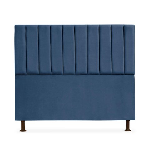 Cabeceira Cancun para Cama Box Casal 140cm Suede - Ecotec Decor:Azul Marinho