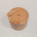 Ver imagem 4 de Porta Temperos Condimentos com Tampa Deslizante Home&co Redondo Bambu 7x9x9cm Natural