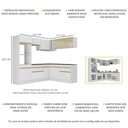Ver imagem 4 de Cozinha Completa de Canto com Rodapé Veneza Multimóveis MP2099 com Armário e Balcão Branca