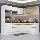 Ver imagem 2 de Cozinha Completa de Canto com Rodapé Veneza Multimóveis MP2099 com Armário e Balcão Branca