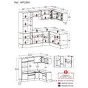 Ver imagem 5 de Cozinha Completa de Canto com Rodapé Veneza Multimóveis MP2099 com Armário e Balcão Branca
