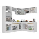 Ver imagem 6 de Cozinha Completa de Canto com Rodapé Veneza Multimóveis MP2099 com Armário e Balcão Branca