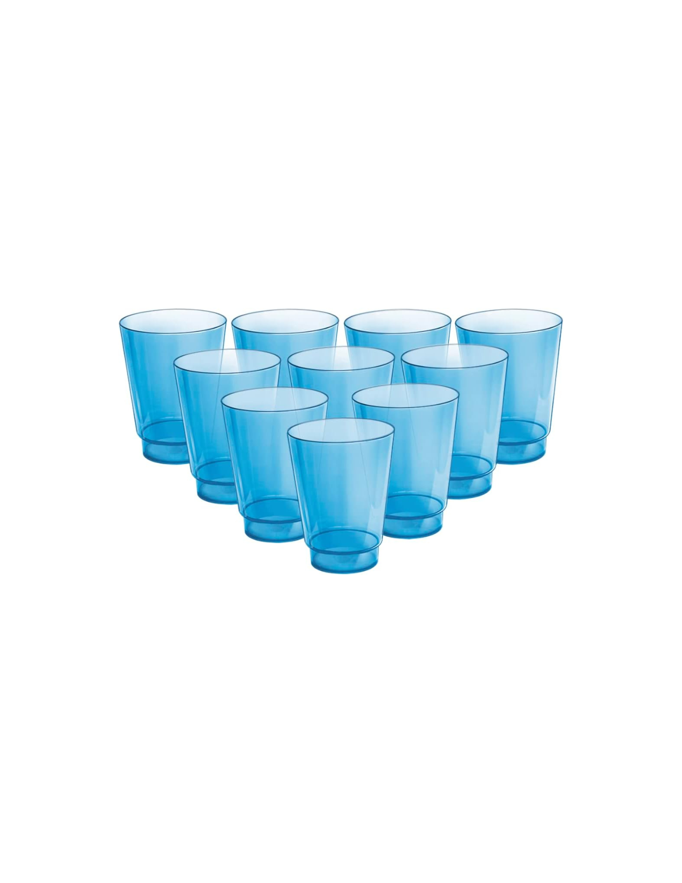 Kit 10 Copos Plasticos 300 Ml Reutilizável Azul - 1