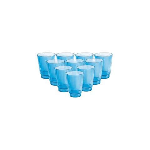Kit 10 Copos Plasticos 300 Ml Reutilizável Azul