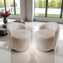 Ver imagem 1 de Kit 2 Poltronas Decorativa Yara Orgânica Suede Bege