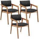Ver imagem 1 de Kit 03 Cadeiras para Sala de Jantar Estar Living Giorgia L02 Linho Chumbo - Lyam Decor