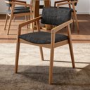 Ver imagem 3 de Kit 03 Cadeiras para Sala de Jantar Estar Living Giorgia L02 Linho Chumbo - Lyam Decor