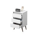 Ver imagem 3 de Mesa de Cabeceira 3 Gavetas Retrô Wood Branco - Ej Móveis