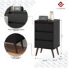 Mesa de Cabeceira Wood Preto - Ej Moveis - 2