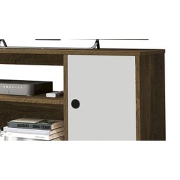 Rack para TV até 32 Polegadas Retrô Reale Nogal Acetinado com Off White - Edn Móveis - 3