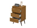 Ver imagem 3 de Mesa de Cabeceira Wood Retrô com 3 Gavetas - Freijó