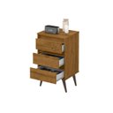 Ver imagem 3 de Mesa de Cabeceira Wood Retrô com 3 Gavetas - Freijó