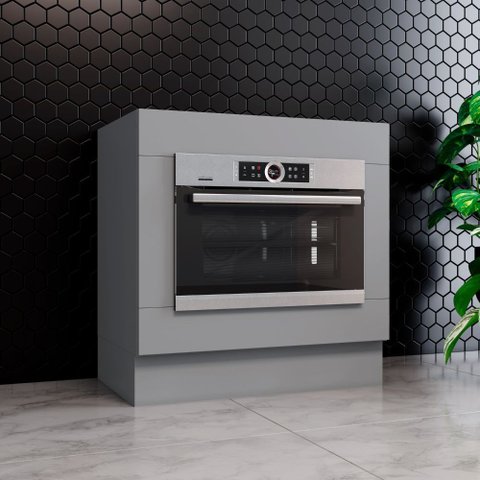 Balcão 80cm para Forno de Embutir (sem Tampo) Americana Henn - Cinza