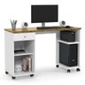 Mesa para Computador Escritório Quarto com Rodízios 1 Gaveta Escrivaninha Million Branco/nature - 1