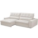 Ver imagem 2 de Sofá Retrátil Reclinável para Sala de Estar Living 250cm Dimas F04 Bouclê Cru