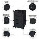 Ver imagem 5 de Mesa Escrivaninha em L Eron e Gaveteiro com Rodízios Mity A06 Ipê/preto - Mpozenato