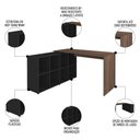 Ver imagem 3 de Mesa Escrivaninha em L Eron e Gaveteiro com Rodízios Mity A06 Ipê/preto - Mpozenato