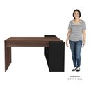 Ver imagem 7 de Mesa Escrivaninha em L Eron e Gaveteiro com Rodízios Mity A06 Ipê/preto - Mpozenato