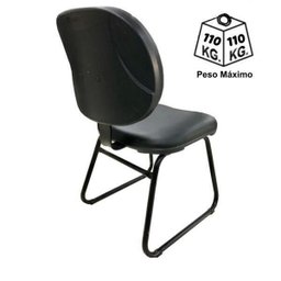 Cadeira de Escritório Executiva Lisa Base Trapézio - Martiflex - Corino Preto - 4