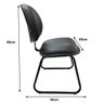 Cadeira de Escritório Executiva Lisa Base Trapézio - Martiflex - Corino Preto - 2